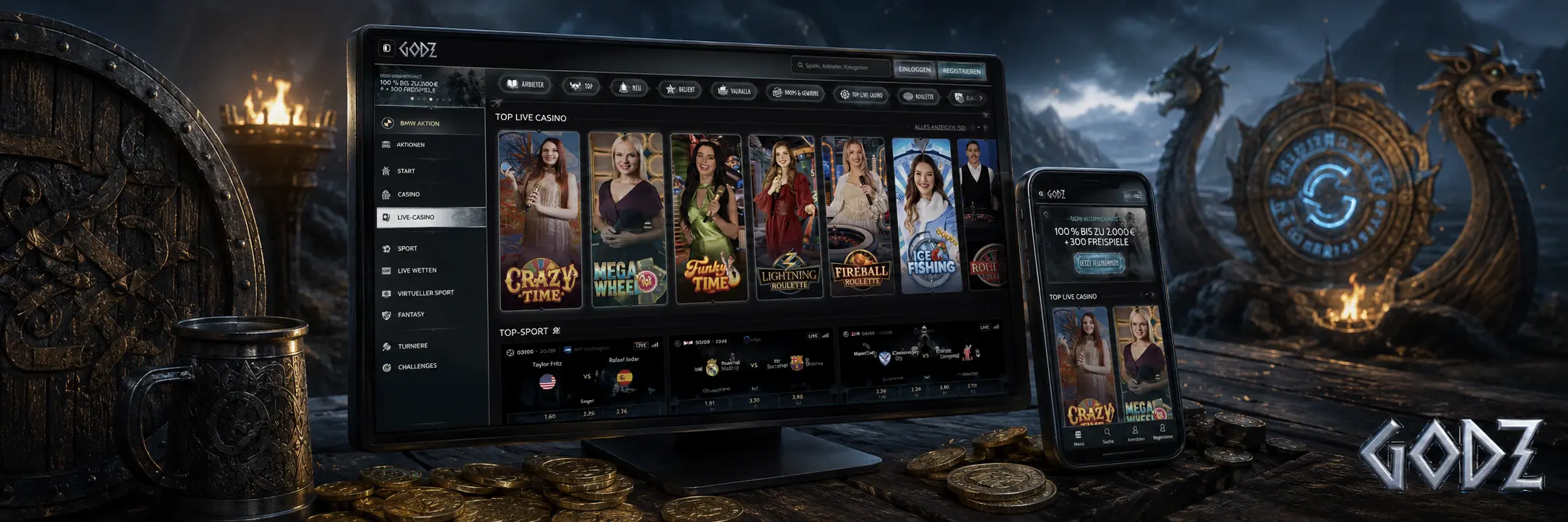 Wie startest du Godz Casino Live Spiele?